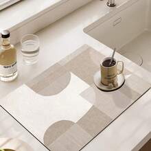 1 pezzo di tappetino per lavaggio e asciugatura semplice e stampato, super assorbente, decorazione da tavolo, tappetino assorbente per lavandino, asciugatura rapida, lavabile, pieghevole e a prova di muffa.