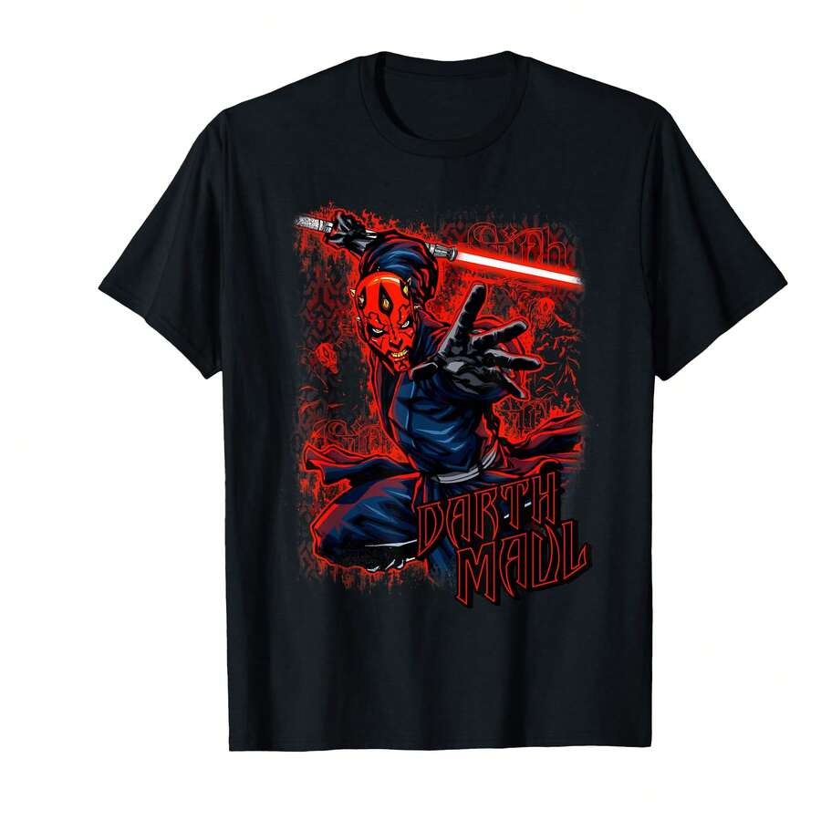Men's Red And Black Graphic T-Shirt Comfortable Cotton Blend Breathable Casual Short Sleeve Tee For Everyday Wear And Pop Culture Events;Vel Gifts For Dad - màu đen - Xem 1