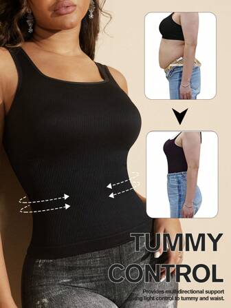 1pc Women Slim Waist Seamless White Shapewear Shaping Top