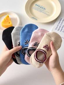 5 Pairs Of Women's Boat Socks, Short Socks For Spring And Summer Seasons, Invisible Socks, Cute Bowknot Socks, Breathable, Soft And Elastic, With Silicone Heel Anti Slip And Non Shedding, Suitable For Indoor Rest, Outdoor Sports Or Leisure.No Paper Cards. - Multicolor - View 8