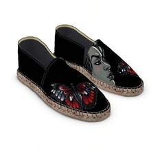 Women's Caricature Black Loafer Espadrilles - Black - View 1