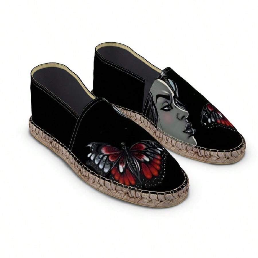 Women's Caricature Black Loafer Espadrilles - Black - View 1