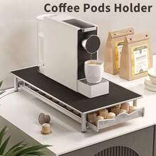 Coffee Machine Stand Capsule Pod Holder Storage Drawer Organizer UK - Silver - View 1