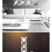 Square Mirror Wall Sticker, Floral Pattern Acrylic Decorative Wall Sticker Backdrop, Acrylic Mirror, Vintage Floral Home Decoration, Thicker Mirror Surface Sticker, Super Large Square Edged Acrylic Mirror Sticker Room Decor Wall Decor Stickers Wall Mirror Mirror For Room Bathroom Decor Living Room Decor