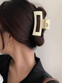 4 Stück/1 Stück Damen 11,2 cm Plastik Minimalistische einfache Stil elegante Großraum Haarklammer, weiß/schwarz/khaki/braun, geeignet für tägliche Frisuren, Gesichtsreinigung, Make-up, Outfit-Passende Haarklammern, Haarklammern, Haarklips, Haarklammern, Haarklemmen, Haarklemmen