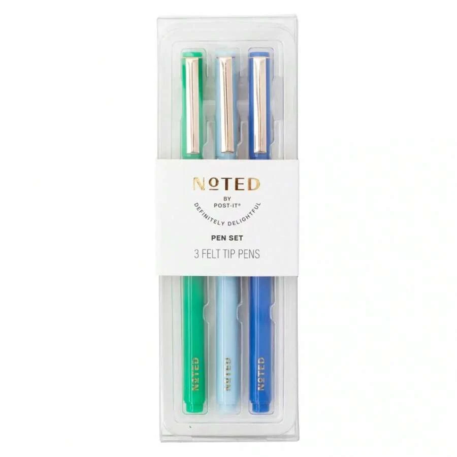 Noted By Sports Court Felt Tip Multi Color Pens 3pk , Back To School Gifts - 1 - View 1