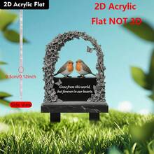 5.67 英寸 * 9.45 英寸（14.4 厘米 X 24.0 厘米），2D 平面，1 件，墓碑纪念桩亚克力花园插入牌匾，耐候户外装饰，特殊节日纪念，公墓纪念插入物 - 灰色 - 查看 3