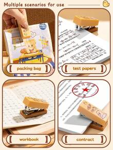 1pc Cute Capybara And Panda Desktop Stapler With Staples, Small Mini Office Stapler, Kids Cartoon Staplers For Desk, Handheld Staplers For Home Office , Back To School Gifts - Multicolor - View 6
