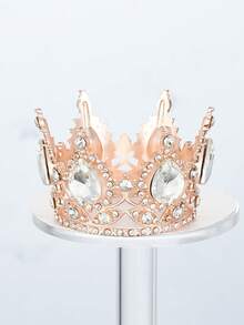 1pc Crown Bridal Headpiece, Luxury Shiny Round Princess Crown Flower Decor For Wedding Dress Valentine's Day Accessories,Summer,Beach - Multicolor - View 11