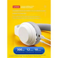 Lenovo Auriculares inalámbricos Bluetooth TH10 HD con montaje en la cabeza, sonido envolvente 9D, auriculares para música de nivel HIFI, baja latencia, juegos, gran capacidad, batería de larga duración, teléfono móvil/computadora, universal, color negro
