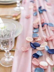 50/100/500pcs Silk Rose Petals, Satin Fabric Wedding Aisle Decorations For Cake Table/Flower Girl Basket/Bridal Shower, Romantic Bedding Scatter Flowers (4cm Bowl Shape, Burgundy Cream Mix)