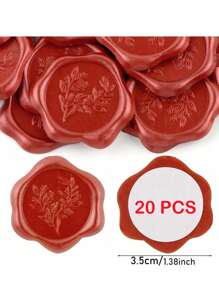 CYFUN DESIGN 20/25 PCS Eucalyptus Pattern Real Wax Sealing Stickers Self-Adhesive Wedding Invitation Envelope Seal Stickers For Decorating Wedding Invitations, Gifts,Back To School,School Supplies