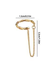 1pc French Retro Image Chain Tassel Ear Bone Clip For Women, Simple Temperament, Versatile Without Ear Hole Earrings