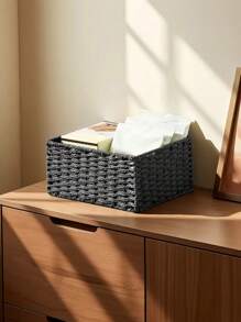 1pc/3pcs Storage Baskets, Entrance Table Desktop Organizer Box For Snacks, Cosmetics, Home Vintage Woven Baskets