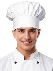 1/2pcs Chef Hat, Adult Premium Adjustable Elastic Baking Kitchen Cooking Chef Hats - Multicolor - View 12