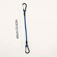 1/2pcs 60cm Heavy Duty Rubber Bungee Cord With Aluminum Alloy Hooks, Sturdy Elastic Rope For Outdoor Tent And Camping Accessories - Multicolor - View 4