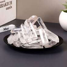 2/5/10pcs Clear Quartz Cluster - Unmounted Independent Mineral Point Imitated Gemstone, Home Office Decor Asymmetrical Bulk Unpolished Crystal, Spiritual & Gift, Translucent Artificial Crystal Dot, Unique Artificial Crystalline, Natural Appearance Crystal, Handpicked - White - View 5