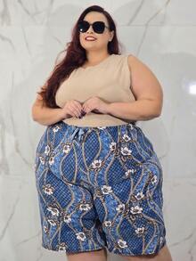 Kit 4 Bermuda Shorts Plus Size Garter Belt Affordable Fashion Curvy  With Elastic Waist Real Curves Fresh - 彩色 - 查看 8