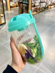 1 Fat Loss Salad Cup, Oat Salad Cup, Yogurt Cup With Spoon Lid, Low Fat Weight Loss Healthy Mason Cup, Portable Slimming Cup, Salad Shaker With Fork - Portable Breakfast Cup, Yogurt, Milk And Other Healthy Lunch Containers, Picnic Lunch Salad Cup - White - View 15