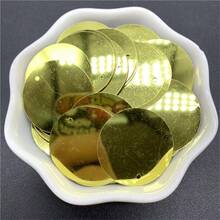 200 件 25 毫米 PVC 扁平圆形散片，带 1 个侧孔，亮片缝纫婚礼工艺配件 DIY 吊坠亮片饰边