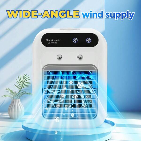Hailicare Ventilador de enfriamiento por agua, aire acondicionado portátil para habitación, oficina o vehículo, con capacidad de 1800mAh