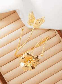 A Butterfly And Flower Encounter, Ladies' Temperament, Open Armband