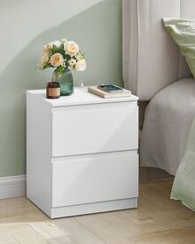 VASAGLE KAILYN Collection - Nightstands With Charging Station, Set Of 2 Bedside Tables With Drawers, Side End Tables, 2 AC Outlets, 2 USB Ports, For Living Room, Bedroom, Study, Ebony Black - UK Plug(220-240V) - View 1