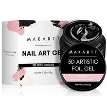 Makartt 3D Nail Foil Glue, 2Pcs 8ml Nails Transfer Gel Adhesive Linear,, Ripple Designs, LED Lamp Required - 3D 8ml - View 9