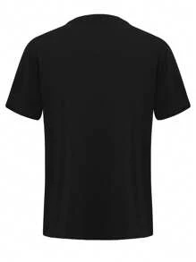 تي شيرت رجالي كاجوال جديد للصيف بأكمام قصيرة وياقة دائرية، طباعة جرافيكية بألوان متباينة، لياقة بدنية وأنشطة خارجية