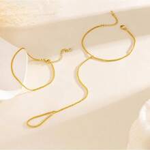 MBW Gold Bracelets Women, Dainty 14K Gold Plated Bracelet Stack Beaded Chain Bracelet Set Thin Small Cute Paperclip Bracelets Fashion Waterproof Jewelry Gold Accessories Women - HC GD2 - 查看 5