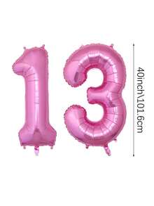 2pcs 40 Inch (101.6cm) Hot Pink Giant Number Helium Foil Balloons, Large Numeric Balloons Suitable For Birthday Party, Bachelorette Party, Anniversary, Birthday Photo Props, Party Decorations - Multicolor - View 24