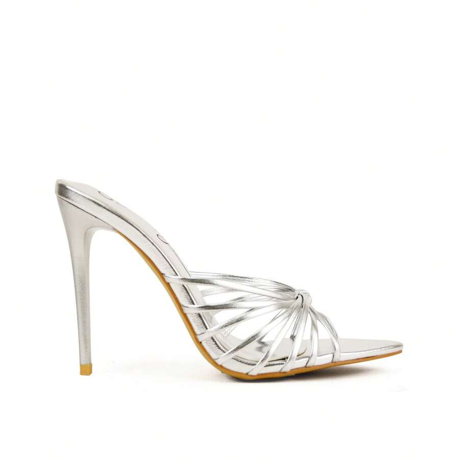 So Me Cecily-S Pointy Toe Women's High Heel   Random Print    Sexy  Glamorous  Funky    PU Leather    Heels  Beach  Holiday  Wedding  Party    Spring / Summer - 銀色 - 查看 1