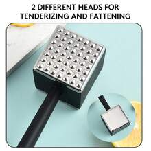 Gorilla Grip Double-Sided Meat Tenderizer Tool, Heavy Duty Kitchen Mallet, Spiked Side Tenderizes, Smooth Flattens Steak, Pound Beef, Maximize Food Flavor, Comfortable Handle, Commercial Grade, Black - Máy làm mềm thịt hai mặt không cần kim - Xem 2