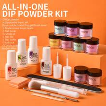 32 Pcs Dip Powder Nail Kit Starter, 20 Colors Spring And Summer  Macaron Pink Dipping Powder Liquid Set With Base Top Coat Activator Brush Saver For Nail Salon DIY At Home Gift Set - 彩色 - 查看 5