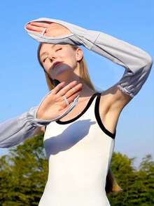 女士袖套，凉爽防紫外线防晒罩，可遮盖手臂，户外压缩手臂 - 彩色 - 查看 19