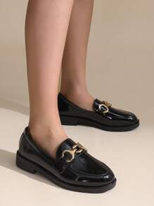 Botas de tobillo con plataforma negras para mujer con cadena de metal, adecuadas para primavera y otoño, Día de San Valentín