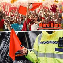 1 Running Race Starting Flag - Red Signal Flag, Stainless Steel Hand Flag, Sponge Handle, Track And Field Referee Traffic Command Hand Flag