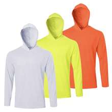 LEEHANTON 3pcs Men's Long Sleeve Hooded T-Shirts With Hood - 白色+橙色+黃色 - 查看 1