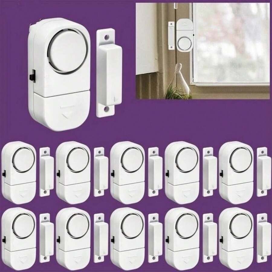 Alarma de  inalámbrica para puertas y ventanas, sistema de alarma antirrobo con sensor magnético - Blanco - Ver 1