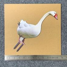 1 Stück 2D flacher großer weißer Schwan Garten, Acrylmaterial - geeignet für alle Feiertage, perfektes Geschenk für alle Jahreszeiten, Plastik-Tierthema Outdoor-Dekoration für Rasen, Hof und Bauernhof-Kunstausstellung, ideal für Hochzeiten und besondere Anlässe, zufälliges Lochstil