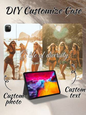 1pc Customized 10th Generation IPad Case, Compatible With IPad 7/8/9th 10.2", Galaxy Tab S7/S8 11", Tab A7 Lite 8.7", Front & Back Printable Protective Cover, DIY Creative Custom Text Shell, Suitable For Child, Family, Pet, Birthday, Anniversary, New Year, Back To School, Fashionable, Unique, Personalized, Great For Him, Great For Her, Boyfriend, Girlfriend, Family, Friends, Grandparents, Couples, Birthday