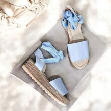 Lady Alison Plain Sandal With Casual Platform For Women - 天藍色 - 查看 3