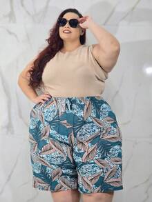 Kit 4 Bermuda Shorts Plus Size Garter Belt Affordable Fashion Curvy  With Elastic Waist Real Curves Fresh - 彩色 - 查看 4