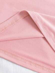 Camiseta gráfica de mujer de manga corta con estampado de dibujos animados, de uso casual en verano - Rosa - Ver 4