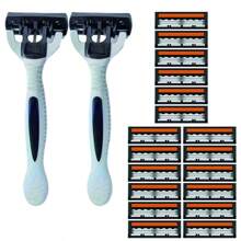 Men's 3-Layer Manual Shaver Set With Anti Slip Handle, Multiple Replacement Blades And Knife Holder Box - Perfect For Trimming Beards And Beards, Men's Grooming Set | Stylish Shaver Design | Durable Shaver Set, Beard Grooming Set