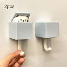 1个/4个/6个装 新款可爱卡通猫咪挂钩，强力粘胶，不伤衣物，创意十足，高品质可伸缩挂钩，是情人节及情人节礼物、情人节装饰的理想之选。创意粘猫挂钩适用于外套、毛巾、围巾、浴袍、包包、钥匙等，承重高达2.4公斤，可用于卧室、客厅、厨房、浴室等场所的装饰。