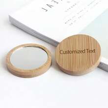1/3/5pcs Customized Engraved Wooden Travel Mirror With Personalized Text, Portable, Suitable For Bridesmaids, Girlfriends, Valentine's Day And Mother's Day Gifts, Bridesmaid Gift, Makeup Mirror,Multi-Functional, ,Ornamental,Reusable,Exquisite,Stylish,High-Quality,Colorful,Modern,Custom,Personalized,Unique,Ideal Gifts For Him,Ideal Gifts For Her,Boyfriend,Dad,Girlfriend,Mom,Family,Friends,Tea Room,Home,Garden,Office,For Anniversaries,For Valentine's Day,For Mother's Day,For Birthdays,For Father's Day,For Graduation,For Weddings,For Housewarming - Multicolor - View 4
