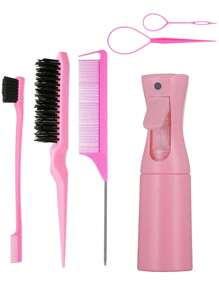 Set di 6 pezzi di accessori per capelli - Spazzola districante e flacone spray con pettine per bordi, set lisciante anti-crespo per la cura dei capelli quotidiana e i capelli ricci delle donne, essenziali per il ritorno a scuola, le vacanze e i viaggi, accessori per capelli da donna, spazzola per capelli lisci, asciugacapelli, capelli, barbiere, accessori per capelli, prodotti per capelli, spazzola per bordi, spazzola per acconciature, viaggio, asciugacapelli, roba per capelli, spray per capelli, prodotti per capelli ricci, forbici per tagliare i capelli, Natale, barbiere, parrucchiere, asciugacapelli, spazzola per capelli ricci, attrezzatura per parrucchieri, essenziali da viaggio, essenziale da viaggio, acconciatura, parrucchiere, capelli, viaggio, prodotti per capelli, accessori per capelli, roba per capelli, barbiere, accessori da barbiere, barbiere, attrezzatura per parrucchieri