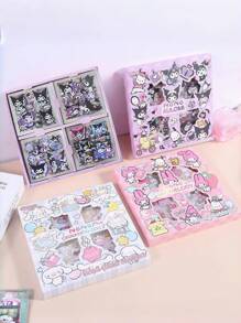 Sanrio 100 Adesivos Transparentes e À Prova d'Água Únicos, Conjunto de Caixa de Presente de Adesivos, Kuromi, Adesivos Criativos para Caderno em Caixa de Caderno, Escolha Perfeita para Presente, Meninos e Meninas, My Melody, Conjunto de Adesivos, Desenho Animado Fofo, Presente de Aniversário para Crianças, Presente para Meninas, Temporada de Volta às Aulas (A Aparência e o Padrão de Algumas Caixas de Presente são Aleatórios) Presente de Halloween, Presente de Natal