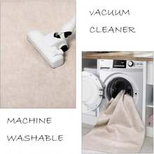 COZYLOOM Door Mat 2x3 Modern Small Rug Indoor Front Doormat Abstract Distressed Floor Mat Non Slip Kitchen Rug Contemporary Carpet Lightweight Foldable Mat Entryway Living Room Doormat, Beige - 4 FT Round - View 6